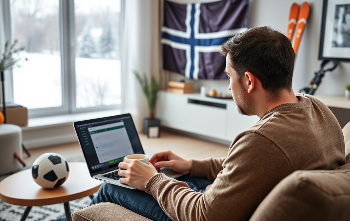 Sammenligning av odds på flere bettingsider på en laptop.